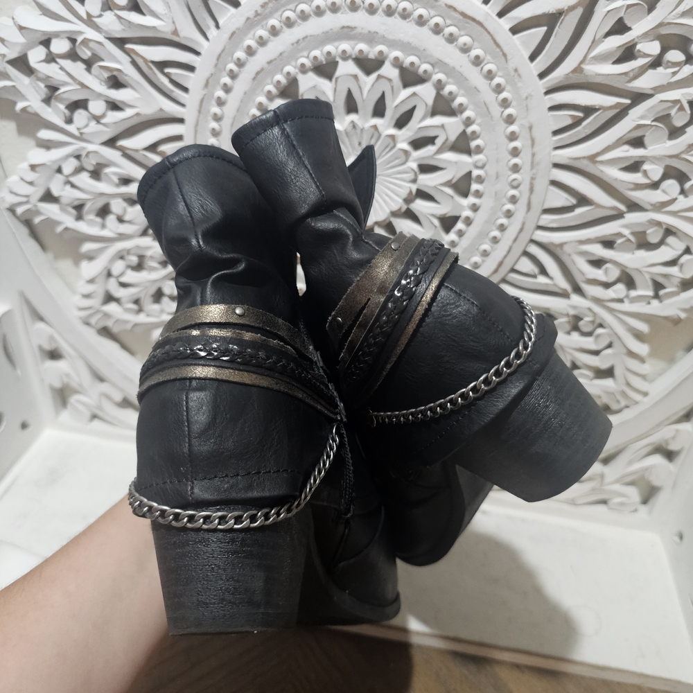 Jellypop Black Ankle Boots with Straps Womens 8.5W - Picture 7 of 8